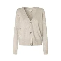 pepe jeans donna chandail cardigan, gris (light grey marl), s femme