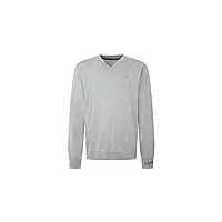 pepe jeans andré col v un sweatshirt pullover, gris (grey marl), xs homme