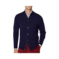 hackett london cable fbutton cardigan, blue (navy), l homme