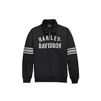 harley-davidson staple pull zippé 1/4 pour homme, black beauty - 96014-23vm, noir, large