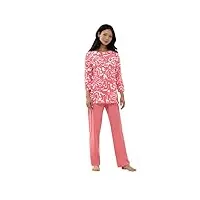 mey pyjama pour femme - pyjama 2 pièces - haut avec imprimé floral et col rond - série night amalia - 14070, new macaron, xxl