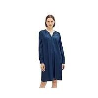 tom tailor robe en jean avec poches, 10113-clean mid stone blue denim, 42 femme