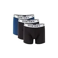 diesel sous-vêtements pour homme mélange coton/élasthanne coton stretch 3 long boxer caleçon, noir/bleu, x-large