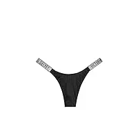 victoria's secret shine strap string sous-vêtements pour femme, collection très sexy (xs-xxl), noir, small
