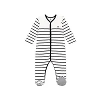petit bateau mixte bébé a08b6 pyjama dors bien, blanc marshmallow / bleu smoking, 0-3 mois eu