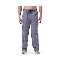van heusen pantalon de pyjama tissé en polyester pour homme, bleu marine/rose à carreaux, xl