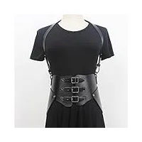 ditudo porte-jarretelles ceinture femme punk style rue ceinture noire avec jupe costume corset taille all-match