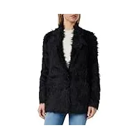 pinko Âne manteau long fake fur imitation fourrure, z99_noir limousine, s femme