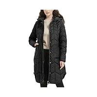 giolshon femme veste matelassée hoodie long léger manteau isolé casual chaud manteau 7766 noir l