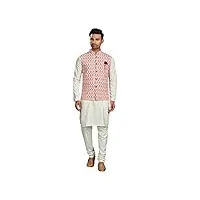 kurta 8115 pyjama traditionnel ethnique en coton pour homme, blanc, x-large