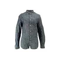 gant chemise manches longues en lin bleu marine ref: 3230085-410 taille l