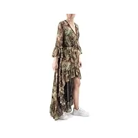 gaelle robes femme multicolore robe python avec jupe asymétrique, multicolore, 40