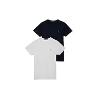 polo club lot de deux t-shirts blanc et bleu marine à col ras du cou et logo rigby go herren