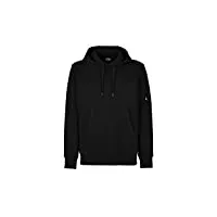 c.p. company diagonal raised fleece pullover hoodie, noir, l