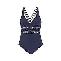 lascana - adele - femme - maillot de bain - maillot de bain - maillot de bain, bleu marine/léopard, 105d