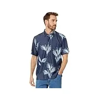 quiksilver men's skipped out button up woven top, estate blue skippe out 234, x-large