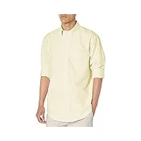 brooks brothers original oxford cotton button down manches longues solid chemise à bouton bas, jaune clair, xl homme