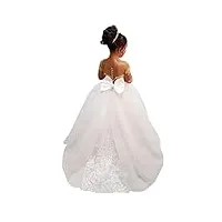 babyonlinedress robe boheme chic enfant mariage longue robe de cérémonie fille manches longues beige 5 ans