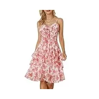 grace karin robe boho d'été pour femme élégante florale imprimée  robes sans manches pour dames cottagecore rose xxl