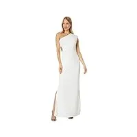 bcbgmaxazria robe asymétrique pour femme avec découpe en strass, ecru, taille xl