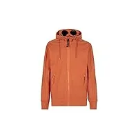 c.p. company diagonale raised fleece goggle hoodie, harvest pumpkin orange, l