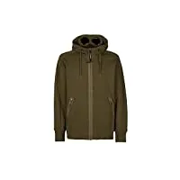 c.p. company diagonale raised fleece goggle hoodie, lierre vert, xl