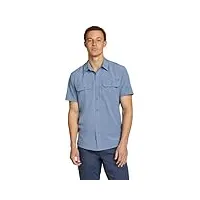 eddie bauer chemise à manches courtes atlas exploration flex pour homme, bleu clair, taille l