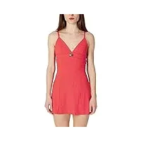 tommy hilfiger robes femmes rose robe courte avec patch logo, rouge, xs