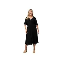 ulla popken robe tunique avec dentelle, noir, 56-58 femme