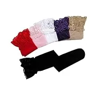 akazi bas pour femme 3 paires de bas sexy en dentelle haut de cuisse bas femme collants lingerie sexy collants transparents (couleur : noir, taille : taille unique) (taille unique nue)