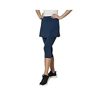 westkun legging jupe femme skapri jupe plissée sport jupe de tennis avec de poche golf course à pied 3/4 legging 2 en 1 jupe pantalon marine m