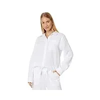splendid kit gaze button-down-shirt chemise, blanc/jardin opulent, s femme