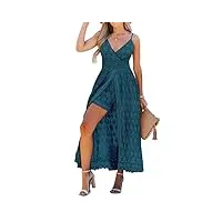 cupshe robe d'été pour femme - col en v - bretelles spaghetti - dos nu - blanc, bleu, small caa13a2e001sss