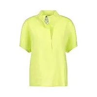 gerry weber chemisier pour femme en lin, épaules surcoupées, manches courtes, t-shirt 1/2, chemise unie, citron vert, 46