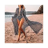 cazaru mousseline de soie noir robe de plage longue plage couvrir femme maillots de bain bikini tunique longue paréos robe plage tenue de plage