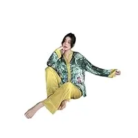 cazaru n/a ensemble de pyjamas pour femme printemps été vêtements de nuit comme la soie nuisette loisirs homewear ensemble de vêtements de nuit