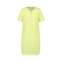 gerry weber robe en lin pour femme avec manches courtes avec revers de manches - robe en tissu uni, citron vert clair., 46