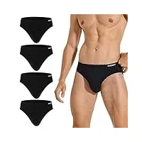 innersy slip homme noir sous vetement sexy slips hommes coton shorty taille basse lot de 4 (xl, 4 noir uni)