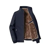 xnhafw hommes hiver casual classique chaud Épais polaire parka veste bleu manteau automne mode poches coupe-vent grande taille (couleur : bleu, taille : 3xl code)