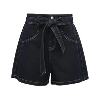 xnhafw short taille haute en denim couleur primaire pour femme pantalon jambe large pantalon droit (couleur : d, taille : 165 code)