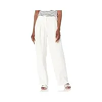 bcbgmaxazria pantalon large avec plis pour femme, gardénia, 48