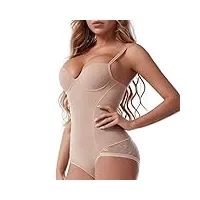n/a femmes body sexy dentelle jacquard butt lifter shapewear shaper corset strappy-back poitrine soutien sous-vêtements (color : a, size : lcode)