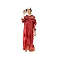 disimlarl robe d'été mi-longue en soie de mûrier pour femme avec bordure à volants