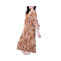 robe d'été élégante en soie pour femme - imprimé fée