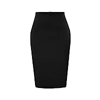 grace karin jupe femme crayon taille haute chic jupe moulante zip-up business formelle elegant noir -1 xxl