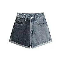 n/a short en jean à coutures d'été short en jean droit décontracté taille haute for femme (color : a, size : m code)