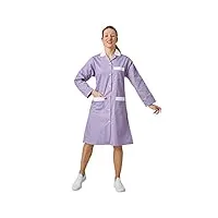 hurry jump blouse travail femme ménage industrie violet et blanche t3