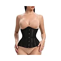 qwzyp sexy gothique corset sablier taille corset underbust minceur modélisation sangle en acier os taille formateur shapewear (color : d, size : large)
