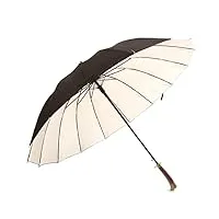 yyuinu parapluie de samouraï À long manche en bois massif de 43 pouces, accessoires d'armes de cosplay parapluie de crème solaire À colle noire, assassin de couteau À ressort brodé,retro