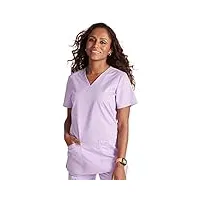 blouse à col en v pour femme - vêtement de travail révolutionnaire - doux et extensible - entretien facile - ww620, freesia violet, taille l